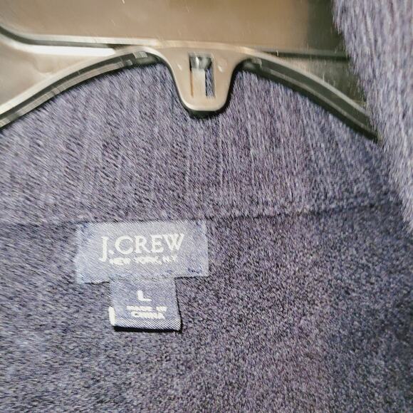 J. Crew mens lamb wool dark blue shawl collar long sleeved sweater size large - Picture 2 of 3